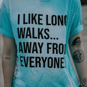 Small I like long walks away from everyone tie die graphic tee